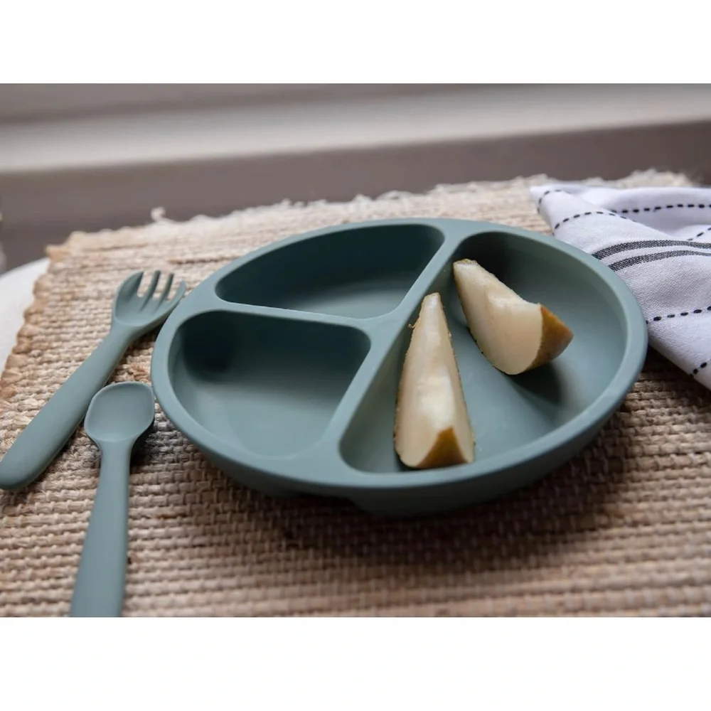 Lila & Jack's Baby Set BPA Free Food Grade Silicone Spork Spoon Bib Plate